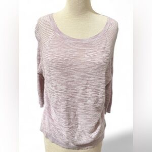 Express Light Purple Lavender Knit Woven Long Sleeve Sweater Women’s Size Small